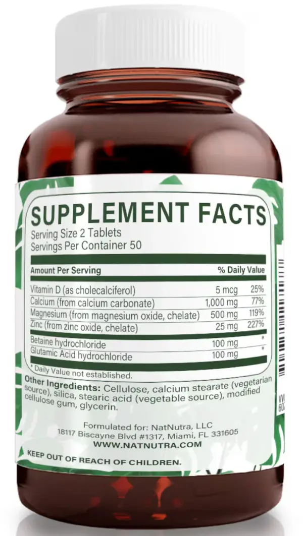 Natural Nutra Calcium Magnesium Zinc Supplement - Image 2